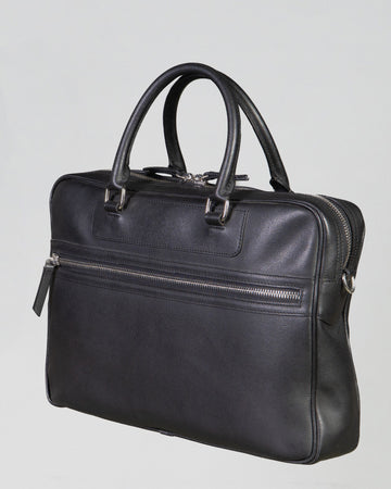 Plinio - Cartella Business Nera In Vera Pelle