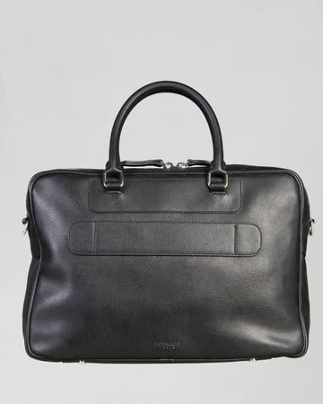 Plinio - Cartella Business Nera In Vera Pelle