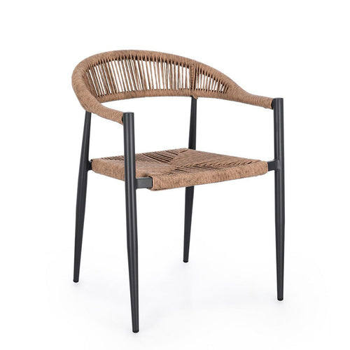 Sedia Jandia struttura in alluminio con braccioli per interni ed esterni