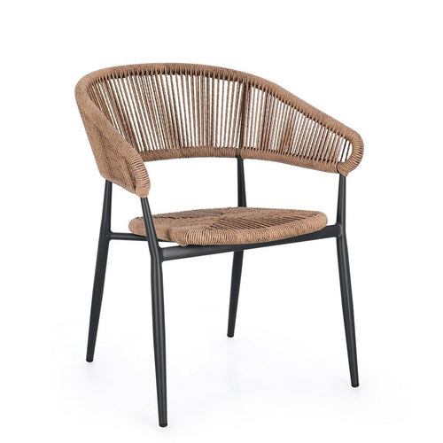 Sedia Algaida struttura in alluminio con braccioli per interni ed esterni