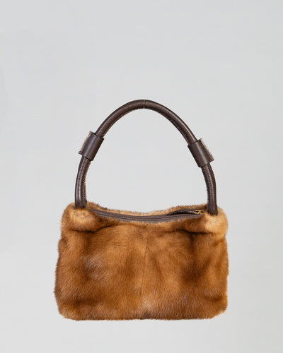 Vera - Borsa da Donna in Vero Visone Testa di Moro