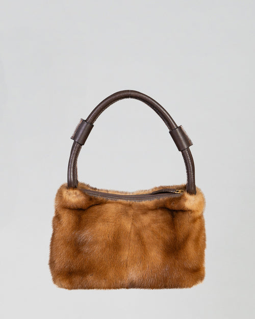 Vera - Borsa da Donna in Vero Visone Testa di Moro