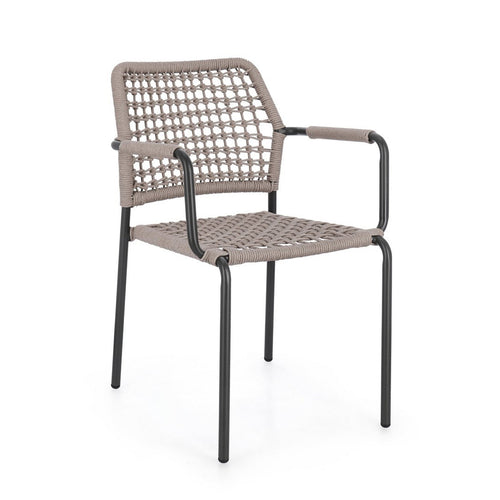 Sedia Rajada struttura in alluminio con braccioli per interni ed esterni