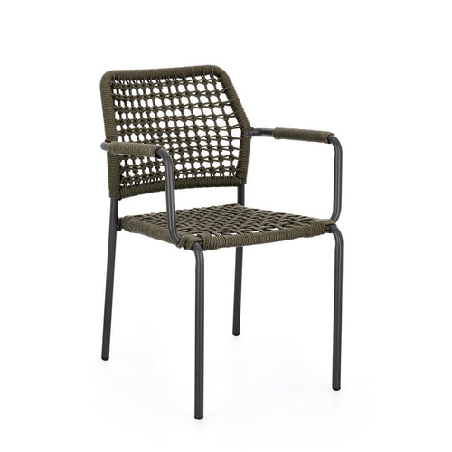 Sedia Rajada struttura in alluminio con braccioli per interni ed esterni