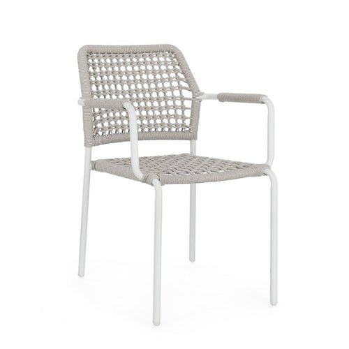 Sedia Rajada struttura in alluminio con braccioli per interni ed esterni