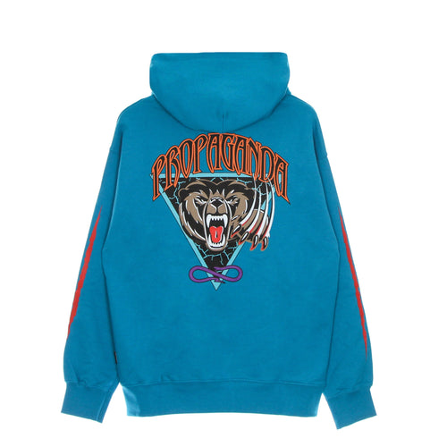 PROPAGANDA Felpa Leggera Cappuccio Uomo Grizzly Hoodie Turquoise da uomo