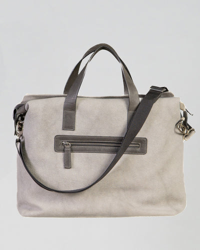 Liam Bis - Borsa in Pelle e Tessuto Tecnico Grigio