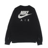 Nike Felpa Girocollo Uomo Sportswear Air Brushed-back Crew Black/light Bone da uomo