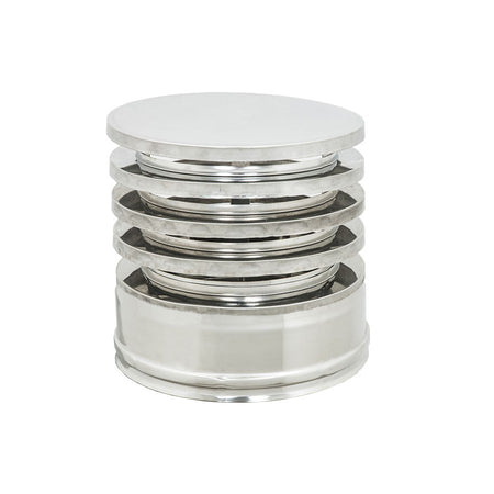 Fumaiolo da 180-230mm tipo Zara di acciaio inox AISI 304 base tonda doppia parete