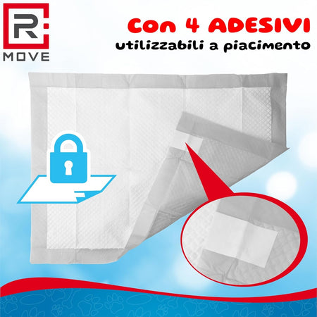 RMOVE - 1CNF/40PZ - Tappetini Igienici Animali Con Adesivi 60X90cm