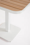 Tavolo Belmar struttura in alluminio verniciato a polvere piano effetto legno per arredo casa