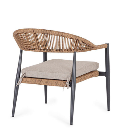 Poltrona "Jandia" in alluminio verniciato a polvere da giardino e veranda