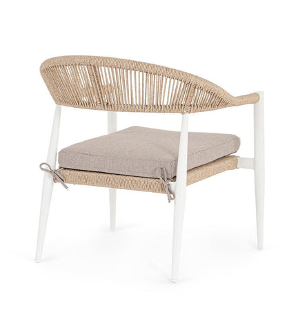 Poltrona "Jandia" in alluminio verniciato a polvere da giardino e veranda