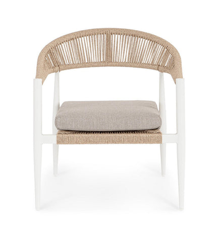 Poltrona "Jandia" in alluminio verniciato a polvere da giardino e veranda