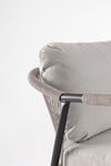 Salotto con poltrone e tavolino Miravet struttura in alluminio per veranda e giardino