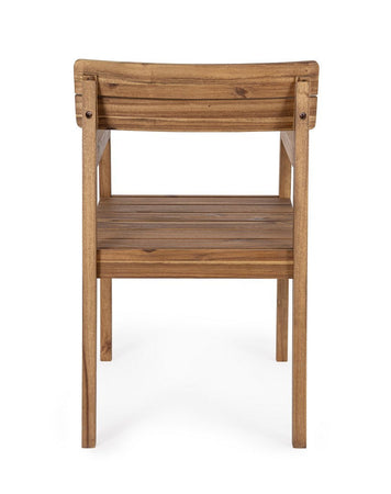Sedia "Rodano" in legno di acacia con braccioli per interni ed esterni