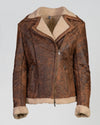 Tris - Chiodo Donna Cuoio Graffiato interno Effetto Shearling