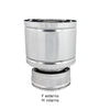 Fumaiolo da 200-250mm terminale tipo botte 4 venti inox AISI 304 base tonda doppia parete