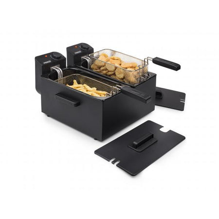 FRIGGITRICE NERA DOPPIA 2x3LT INOX 3600W