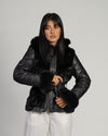 Daniela - Giacca Donna Nero in vera pelle e pelliccia