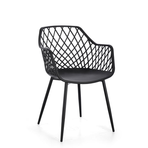 Sedia Optik con gambe in acciaio verniciate, per arredo interno 58 x 54 x h 85,5 cm