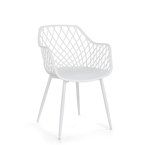 Sedia Optik con gambe in acciaio verniciate, per arredo interno 58 x 54 x h 85,5 cm