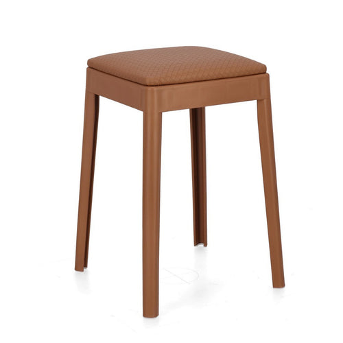 Sgabello Scooby struttura in polipropilene con seduta in semi pelle per interni