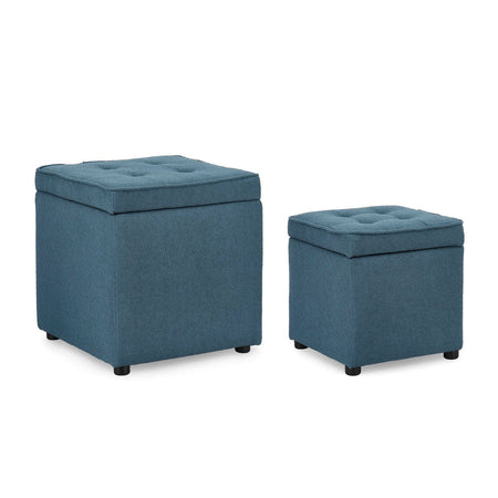Pouf contenitore "Derrick" struttura in legno di pino rivestimento in poliestere per interno