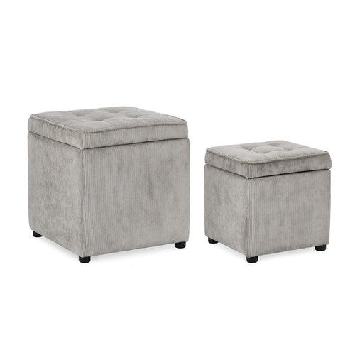 Pouf contenitore Dylan struttura in legno di pino rivestimento in poliestere per interno