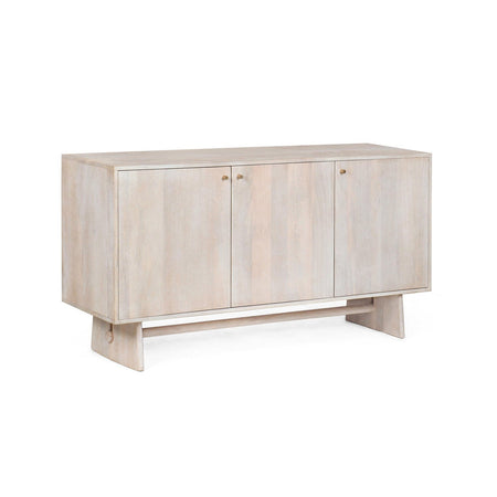 Cassettiera "Elisheva" struttura in legno di mango massiccio con vani e mensole