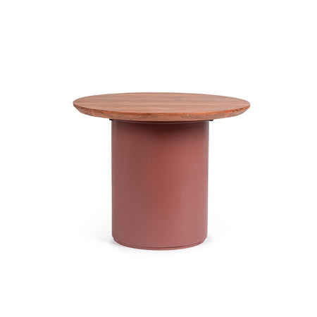 Tavolino "Ojas" base in acacia e MDF e piano in lengo massiccio di acacia