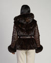 Daniela - Giacca Donna Testa di Moro in vera pelle e pelliccia