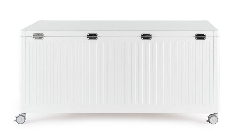 Baule "Ocean" porta cuscini in alluminio con ruote e maniglia