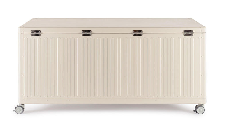 Baule "Ocean" porta cuscini in alluminio con ruote e maniglia