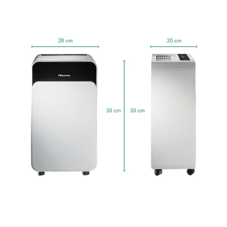 Hisense Deumidificatore Portatile per la casa muffa 16 Litri in 24 Ore Tanica 2 Litri con Timer e Wi-Fi colore Bianco - D16CW