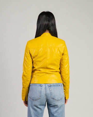 Kelly - Giacca Donna Giallo in Vera Pelle