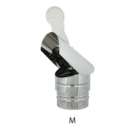 Fumaiolo gallo da 150mm in acciaio inox base tonda innesto M maschio