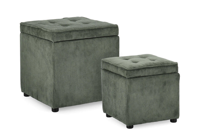 Pouf contenitore "Dylan" struttura in legno di pino rivestimento in poliestere per interno
