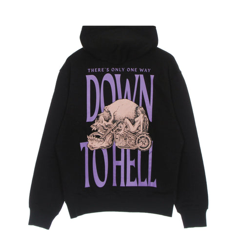 DOOMSDAY Felpa Leggera Cappuccio Uomo Down To Hell Hoodie Black da uomo