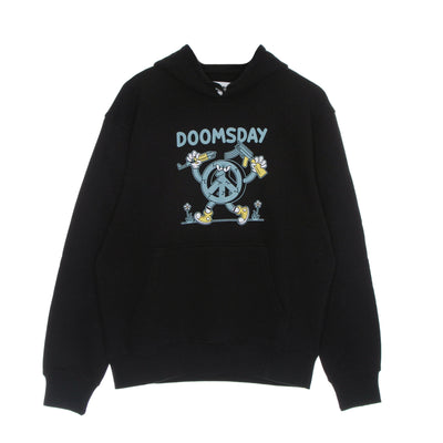 DOOMSDAY Felpa Leggera Cappuccio Uomo Peace Warriors Hoodie Black da uomo