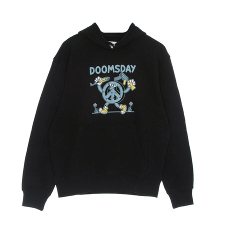 DOOMSDAY Felpa Leggera Cappuccio Uomo Peace Warriors Hoodie Black da uomo