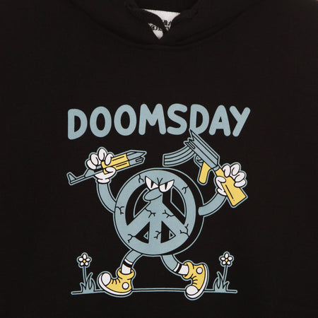 DOOMSDAY Felpa Leggera Cappuccio Uomo Peace Warriors Hoodie Black da uomo