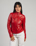Kelly - Giacca Donna Rosso in Vera Pelle