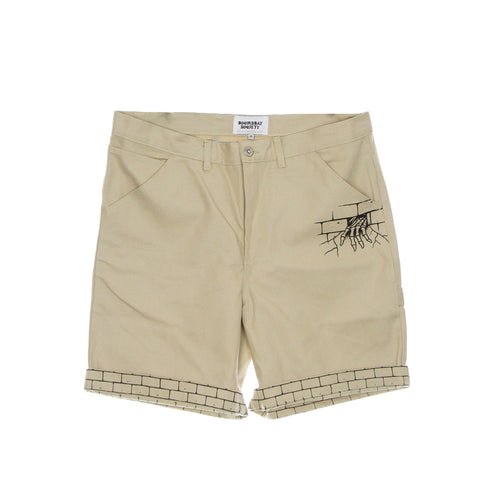 DOOMSDAY Pantalone Corto Uomo Crush Shorts Beige da uomo