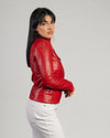 Kelly - Giacca Donna Rosso in Vera Pelle