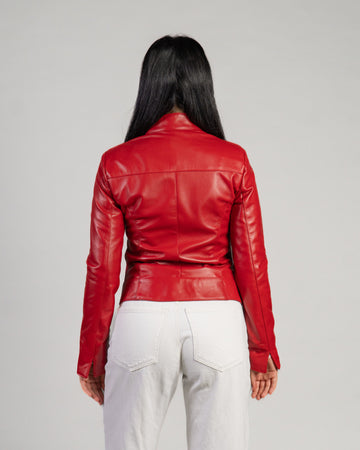 Kelly - Giacca Donna Rosso in Vera Pelle