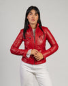Kelly - Giacca Donna Rosso in Vera Pelle