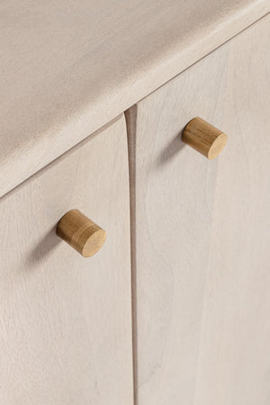 Cassettiera "Elisheva" struttura in legno di mango massiccio con vani e mensole