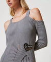 Twinset Maglia donna in filato Treeblend con spilla