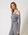 Twinset Maglia donna in filato Treeblend con spilla